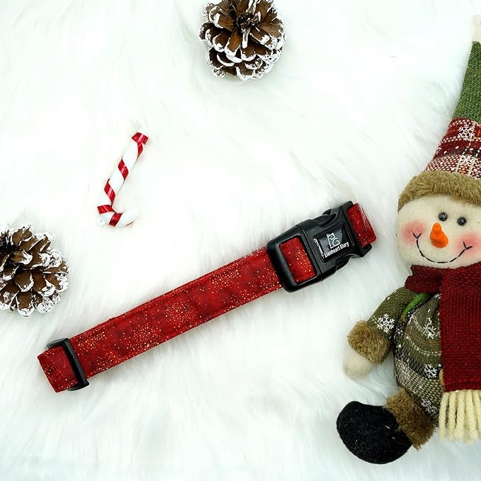 Lionheart glory Christmas Dog Collar, Red Dogs Collar Adjustable Soft Comfortable Collars for Small Dogs Girl or Boy Pet Gift Fall Cute Collar