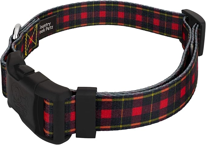 Country Brook Petz - Deluxe Buffalo Plaid Dog Collar - Made in The U.S.A. - Plaid and Argyle Collection Featuring Charming Designs (1/2 Inch, Extra Small)