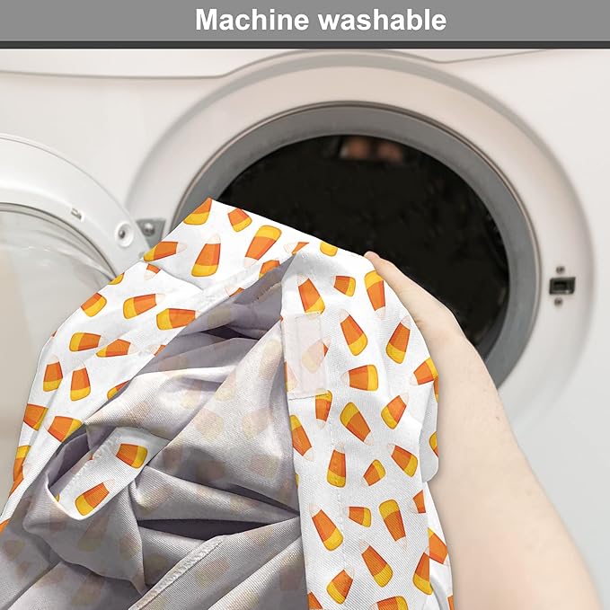 Lunarable Candy Corn Dog Crate Cover, Continuing Halloween Themed Dessert on a Plain Background, Easy to Use Pet Kennel Cover for Medium Large Dogs, 42 Inch, Orange Earth Yellow