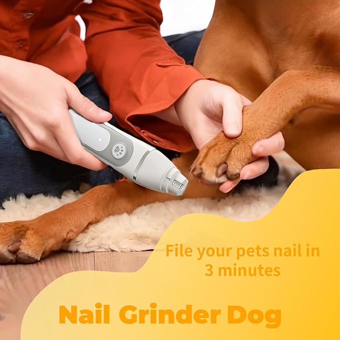 Dog Clippers Grooming Kit with 4 in 1 Tools, Cordless Dog Paw Trimmer & IPX7 Waterproof & Dogs Nail Grinder, Low Noise Quiet Design with Silicone Grip for Dogs and Cats