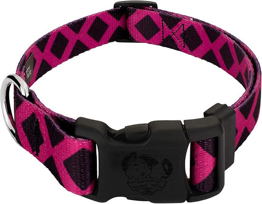 Country Brook Petz - Deluxe Fabulous Lattice Dog Collar Limited Edition - Plaid and Argyle Collection Featuring Charming Designs (5/8 Inch, Small)