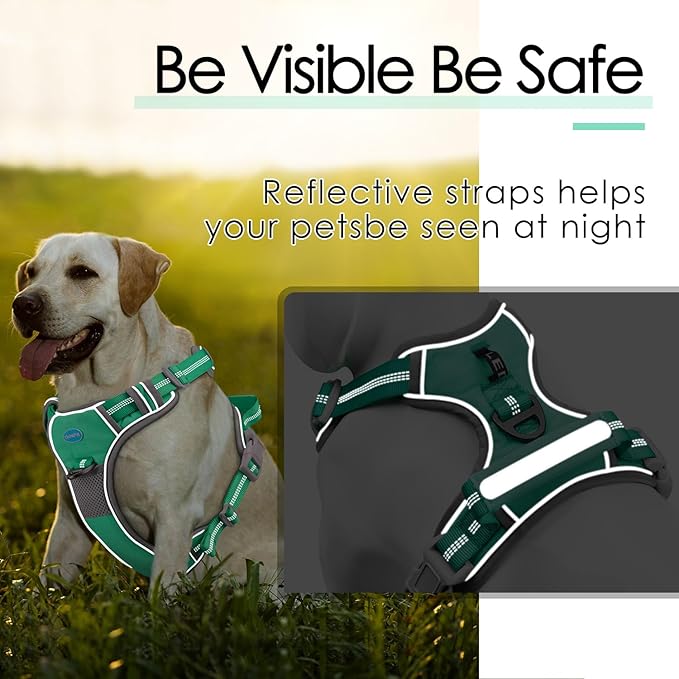 ThinkPet No Pull Harness Breathable Sport Vest with Handle-Dog Harnesses Reflective Adjustable for Medium Large Dogs