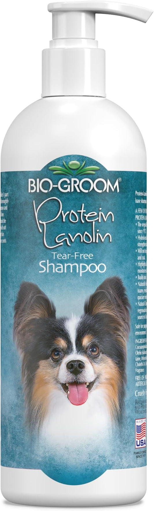 Bio-Groom Protein Lanolin Dog Shampoo - Tear-Free Pet Shampoo, Dog Bathing Supplies, Puppy Wash, Cat & Dog Grooming Supplies, Cruelty-Free, Made in USA, Tearless Dog Products - 32 fl oz 1-Pack