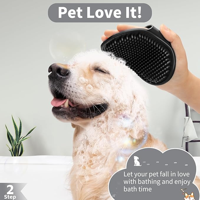 Comotech 3PCS Dog Bath Brush (Blue Gray Black)