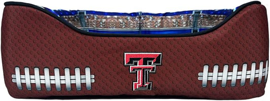 NCAA Texas Tech Red Raiders Stadium Dog Bed, Pet Pillow Bed for Dogs, Sporty Football Dog Bed and Lounge Cushion