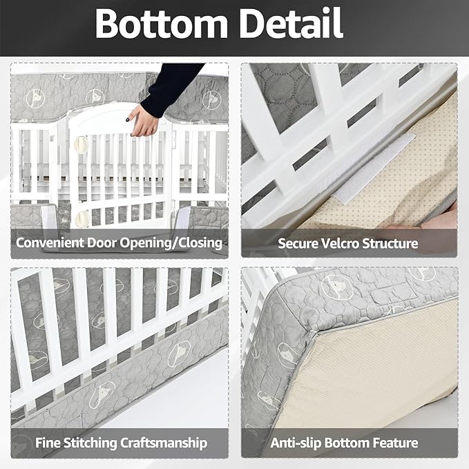 PJYuCien Dog Playpen Bottom Pad and Cover Fits for 36 Inch 4 Panels Exercise Pet Pen,Grey