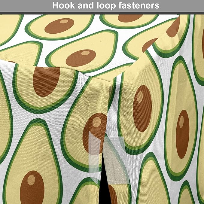 Lunarable Fruit Dog Crate Cover, Halved Avocado Slice Motifs Vegetable Food Natural Art, Easy to Use Pet Kennel Cover for Cats & Medium Dogs, 30 Inch, Pale Yellow Redwood