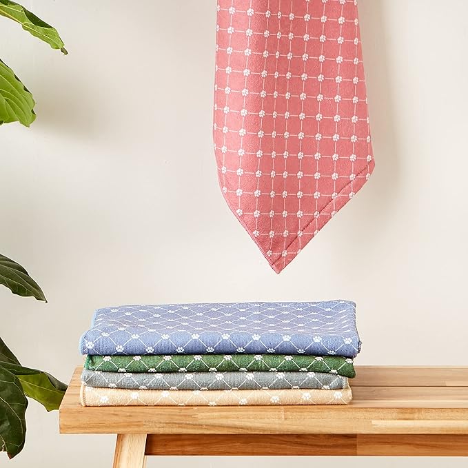 Bone Dry Pet Grooming Towel Collection Absorbent Microfiber X-Large, 41x23.5", Trellis Rose