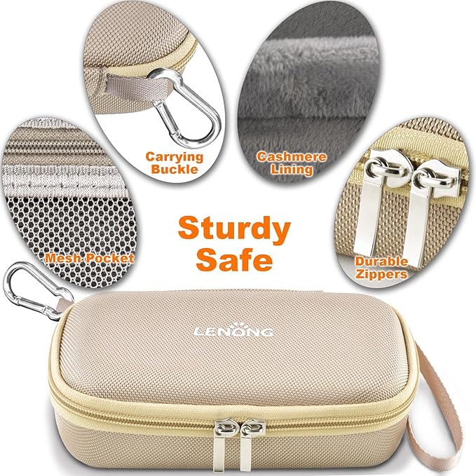 LENONG Small EVA Case Portable Protection Hard Sleeve Universal Zipper Pouch Carrying Bag for Nail Grinder, Shaver Clipper, Cell Phone, Earphone, Powerbank, Charging Cable, Key - Mesh Inner Pocket