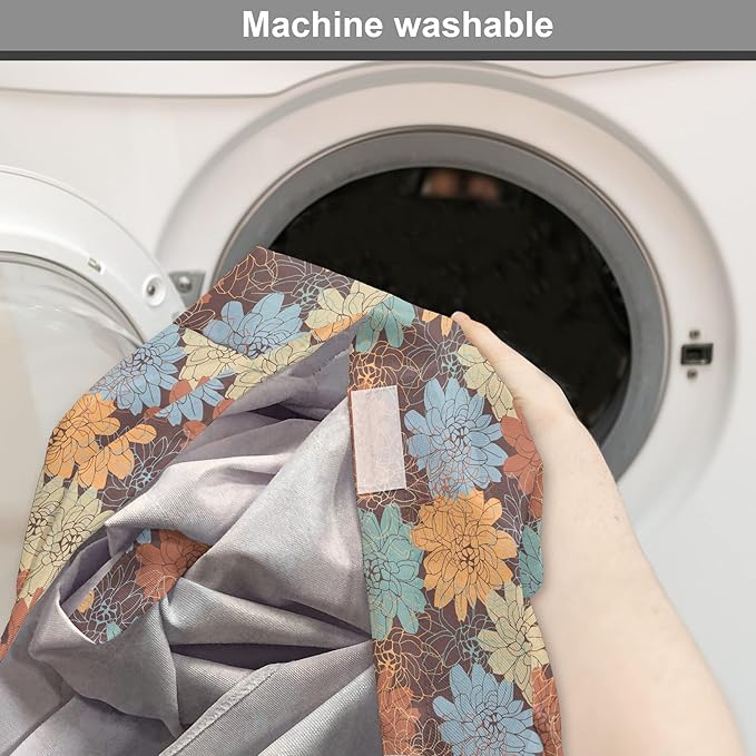 Lunarable Floral Dog Crate Cover, Blossoming Flowers Pattern Botanical Garden Art Illustration Colorful Vintage Design, Easy to Use Pet Kennel Cover for Small Dogs Puppies Kittens, 42 Inch, Brown