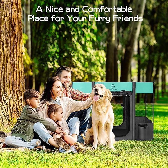 44x34x24 Inches Dog Playpen,Pet Playpen,Foldable Puppy Cat Playpen,Portable Exercise Kennel Tent Crate,Water-Resistant Breathable Shade Cover,Indoor Outdoor Travel Camping Use for Small Animals(L)