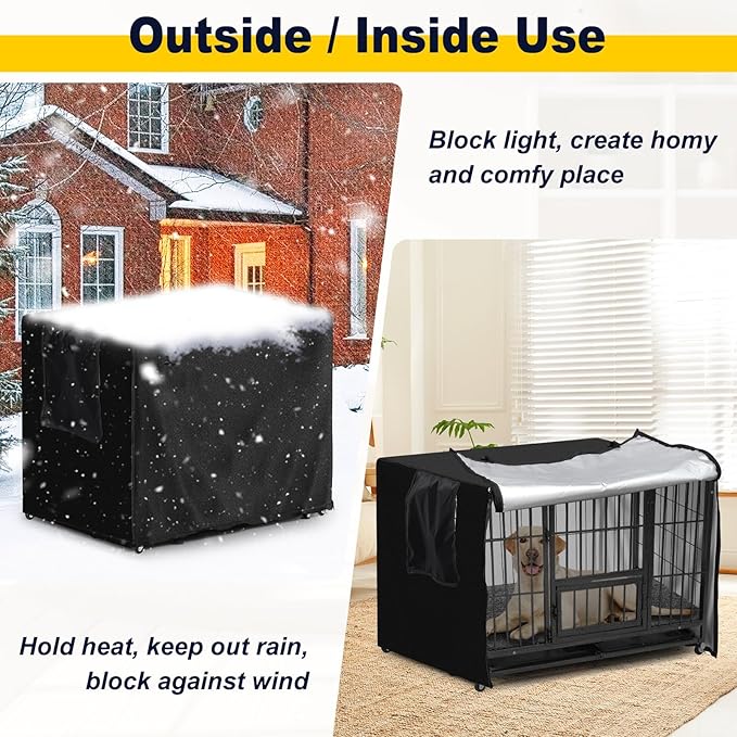 DEROFIT Dog Crate Cover for 49 Inches Wire Cage, 49L x 31W x 33H inch Heavy Duty Lattice Pet Kennel Covers for Medium Medium and Large Metal Crate, Heavy Duty Oxford Fabric, Machine Wash
