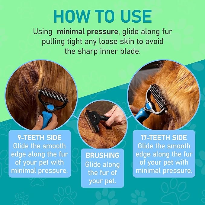 Pet Hair Remover Comb Double Sides Blades