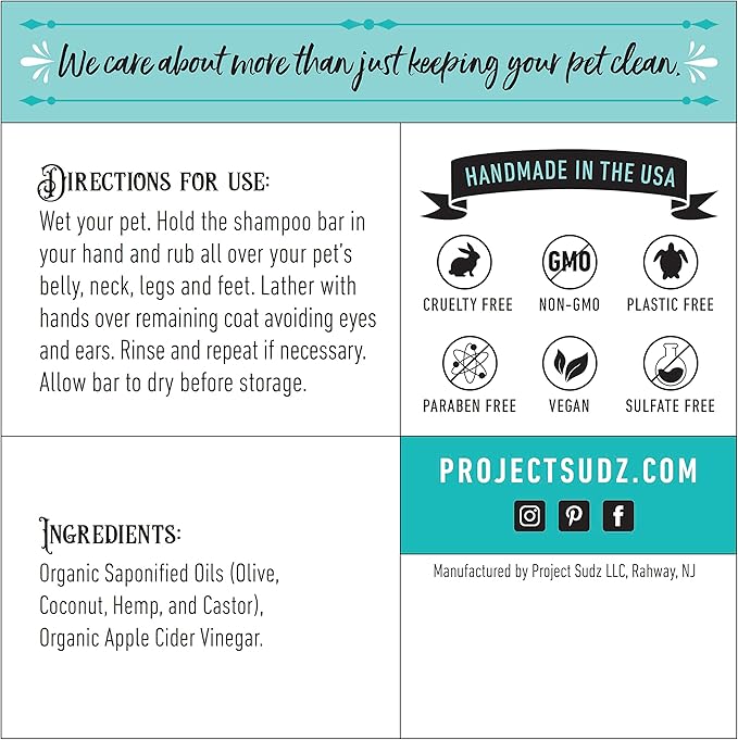 Dog Shampoo and Conditioner Bar with Hemp Seed Oil | Organic Dog Shampoo for Allergies and Itching | All Natural Bar Shampoo and Conditioner (1)