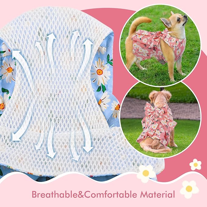 Pink Dog Dog Dresses for Small Dogs Girl,Dresses for Dogs, Dog Dresses for Medium Dogs Girl,Dog Dress Harness,Small Dog Dress,Dog Harness Dress,Large Dog Dress,Puppy Dress,Dress for Dogs,Pet Dress