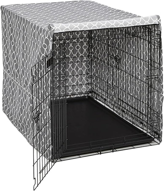 MidWest Homes for Pets Dog Crate Cover, Privacy Dog Crate Cover Fits Midwest Dog Crates, Crate Cover Only; Machine Wash & Dry; Gray Geo Print; 42 inch