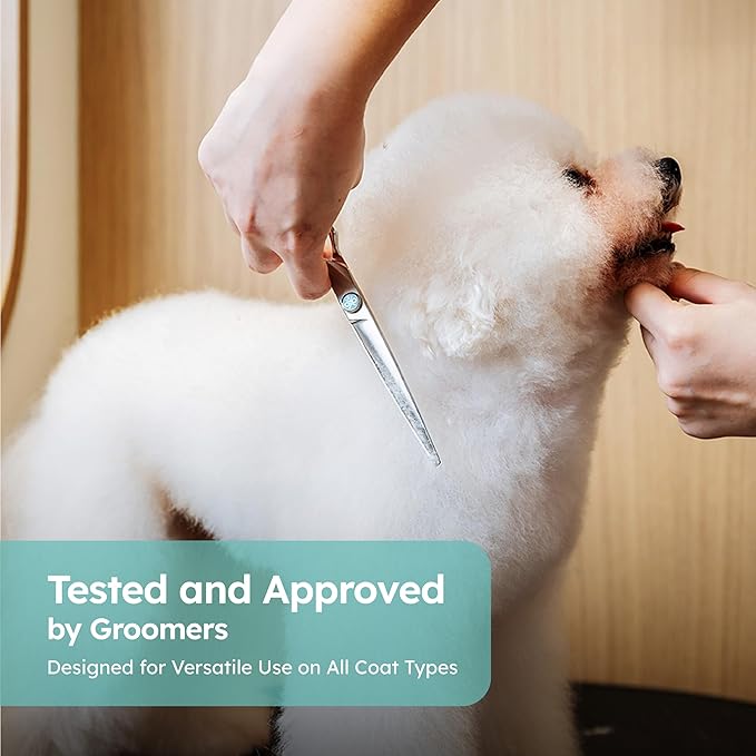 8" Dog Grooming Scissors – Handcrafted, Ergonomic, VG10 Stainless Steel for Sharper, Tougher, Better Edge Retention, Lightweight Shears with 3D Convex Blade for Dogs and Cats