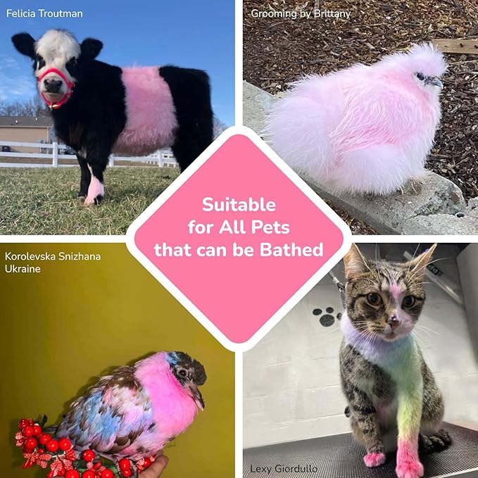 OPAWZ Color Depositing Shampoo for Dogs, Semi-Permanent Dog Hair Dye Coloring Safe Shampoo, Non-Toxic Colorwash Shampoo for Pets (Fuschia, 16.94 fl.oz / 500mL)