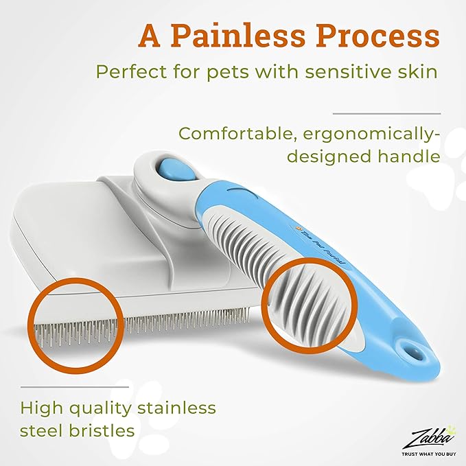 Self Cleaning Dog Brush for Shedding Slicker Brush Cat Long Haired Pet Brush Grooming Deshedding Supplies - Small Pets White