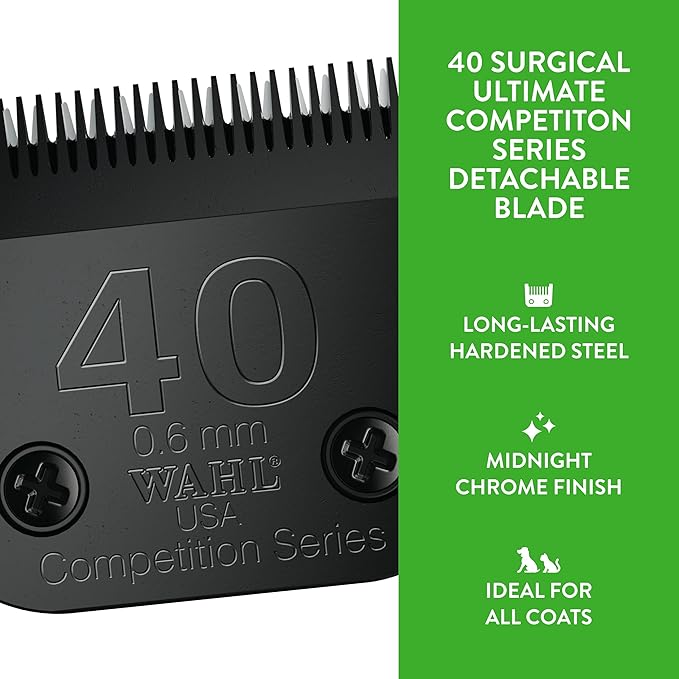 Wahl Professional Animal 40 Surgical Ultimate Competition Series Detachable Blade with 3/128-Inch Cut Length (2352-500)