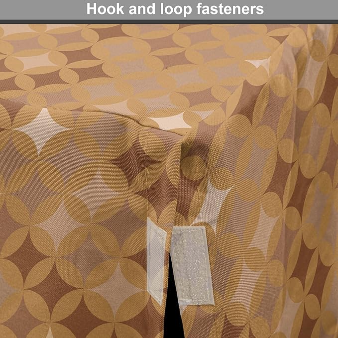 Lunarable Abstract Dog Crate Cover, Classic Print of Retro Style Round Intricate, Easy to Use Pet Kennel Cover for Medium Large Dogs, 42 Inch, Cocoa Pale Brown