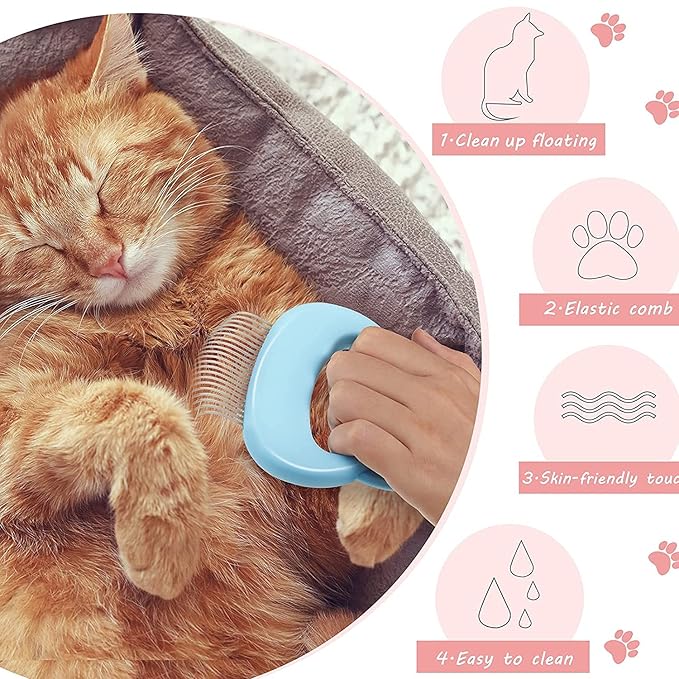 2 Pcs Cat Combs, Soft Fine Teeth Cat Hair Comb Pet Massage Comb, Short Long Hair Removal Massage Cat Shell Comb, Dog Cat Deshedding Brush Grooming Comb for Shedding Matted Fur, Knots & Tangles (green)