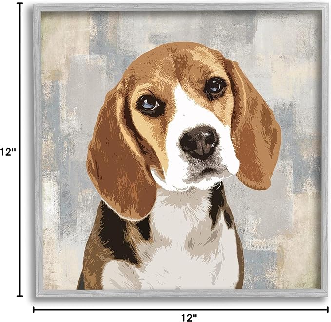Stupell Industries Dog Beagle Patiently Waiting Abstract Backdrop Pet Collage, Design by Keri Rodgers