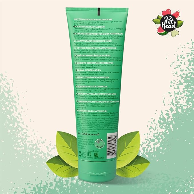 Pet Head Furtastic Dog Conditioner | Watermelon Scent | Dog Conditioner for Smelly Dogs | Knot Detangler | Care for Long Tangly Curls & Coats | Gentle Formula for Puppies | Made in USA | 8.4 fl. oz.
