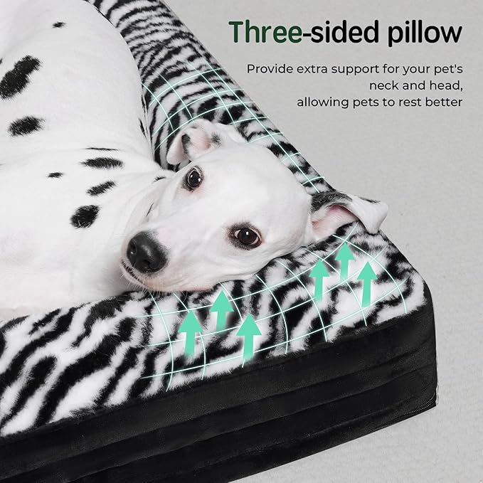 BALANCE Orthopedic Dog Bed, Egg Crate Foam Dog Couch for Pet Sleeping, Pet Sofa with Removable Washable Cover & Nonskid Bottom, Comfy Dog Bed for Large Dog, Black