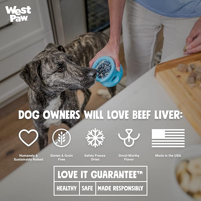WEST PAW Freeze-Dried Raw All Natural Dog and Puppy Training Treats, Single Ingredient, Humanely Raised and Sustainably Sourced, Made in USA, Beef Liver, 2 Pack