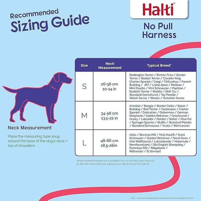 HALTI No Pull Harness Size Medium & HALTI Training Leash Size Large, Black Combination Pack - Stop Your Dog Pulling on The Leash. Adjustable, Lightweight and Easy to Use. Suitable for Medium Dogs