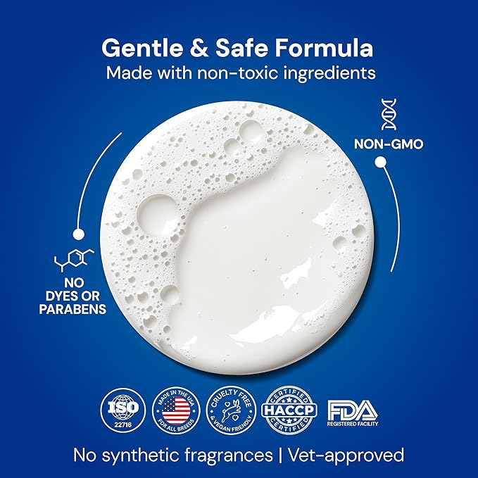 Natural Dog Shampoo for Hair Loss with Grapeseed, Aloe & Cedarwood, Gentle Shampoo Specially Formulated to Beautify The Dogs Coat, USA Made, 16fl oz 473 ml.