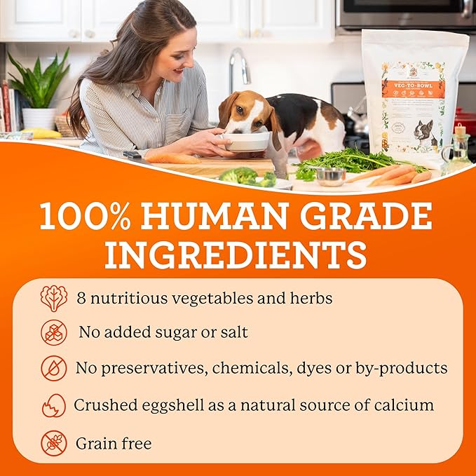 Dr. Harvey's Veg-to-Bowl Fine Ground Dog Food, Human Grade Dehydrated Base Mix for Dogs, Grain Free Holistic Mix for Small Dogs (3 Pounds)
