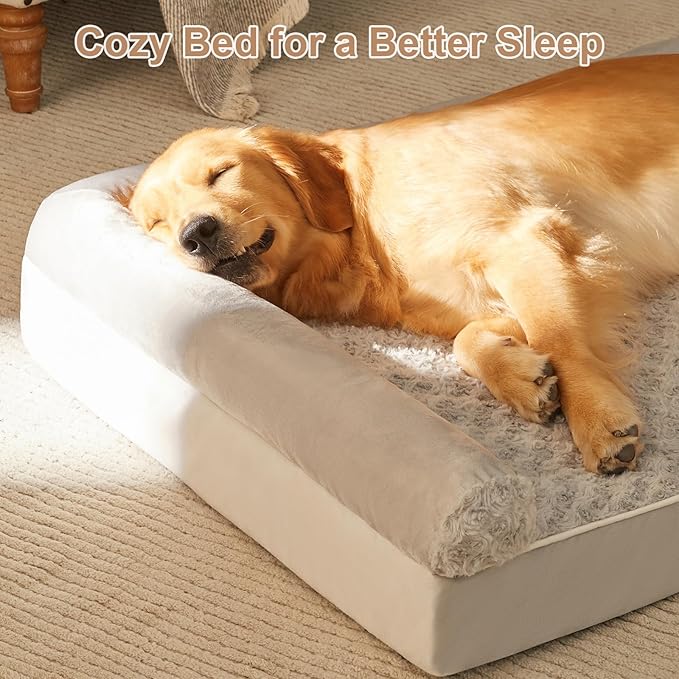 BFPETHOME Dog Beds for Large Dogs, Orthopedic Dog Bed for Medium Large Dogs,Big Waterproof Couch Dog Pet Bed with Removable Washable Cover