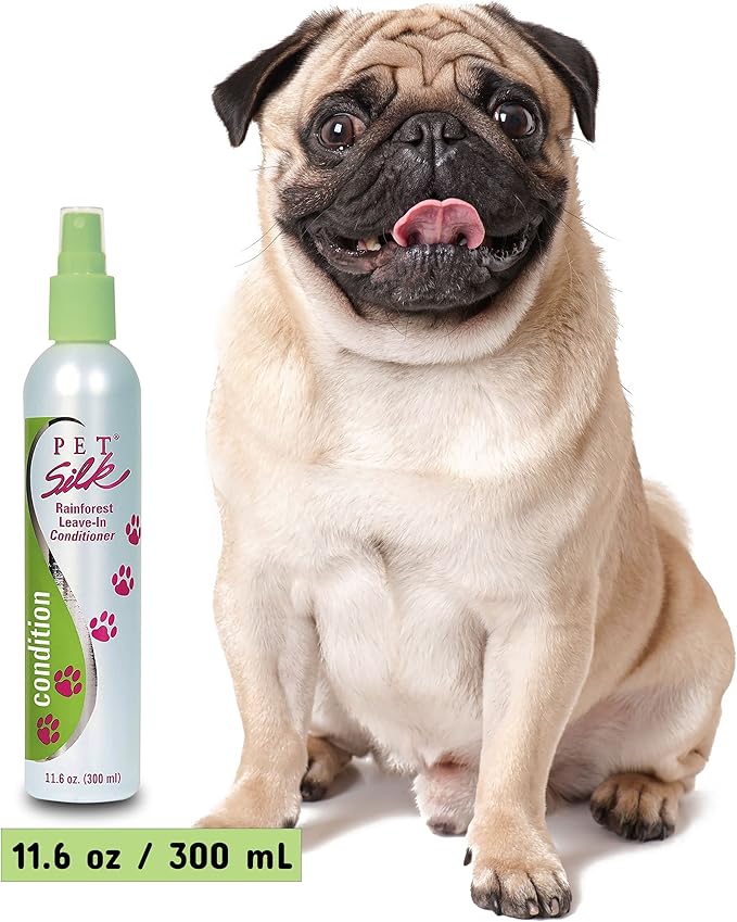 Pet Silk Rainforest Clean Scent Leave-in Conditioner 11.6oz, Long-Lasting Fragrance for Your Pet's Coat, Detangler for All Pets, Infused with Vitamin E, Gentle & Safe for Your Pet's Skin and Coat!