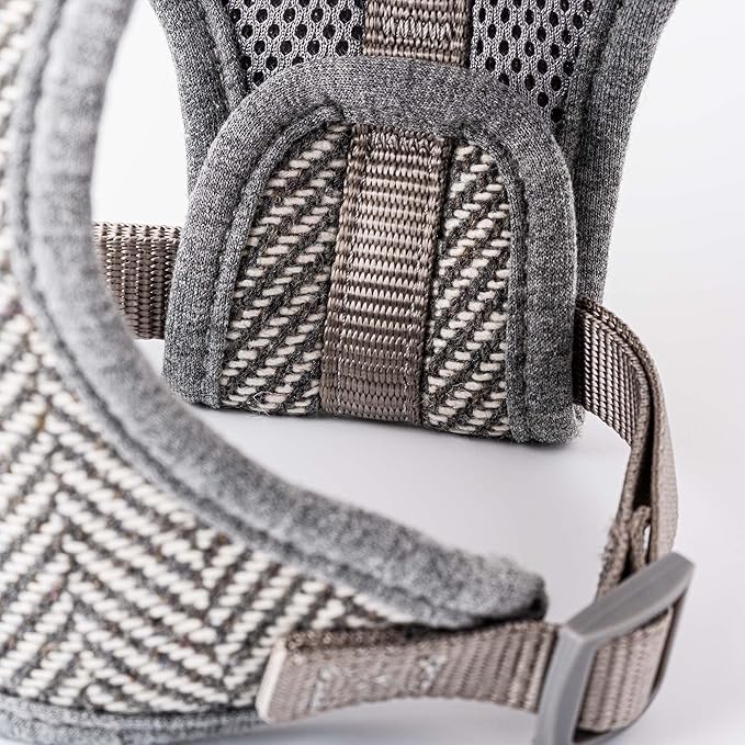 HUGO & HUDSON Dog Harness, No-Pull Anti Choke Tweed Harness Vest, Grey Herringbone, M