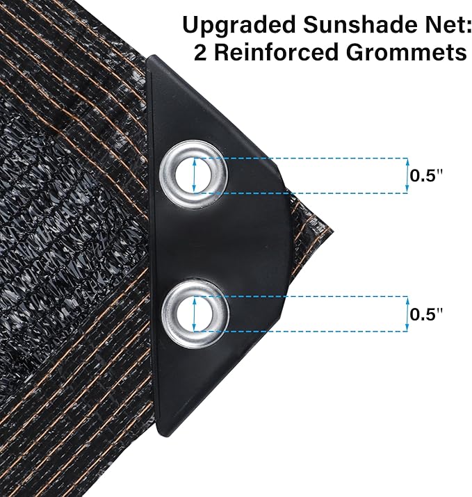 winemana 50% Black Shade Cloth, 3.3 x 13.3 FT Mesh Tarp for Garden Greenhouse Patio, Plants Heat Protection, Outdoor Sun Shade Cover, Resistant Netting Screen with Grommets for Growing Chicken Coop