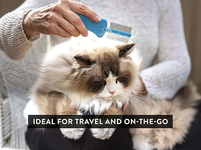 Foldable Grooming Comb for Dogs, Cats, and Horses: Demat and Detangle Comb, Remove Loose Fur or Loose Hair, Smooths Mats and Tangles, Great for On-The-Go Travel