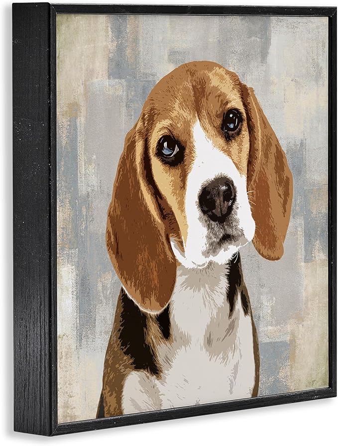 Stupell Industries Dog Beagle Patiently Waiting Abstract Backdrop Pet Collage, Design by Keri Rodgers
