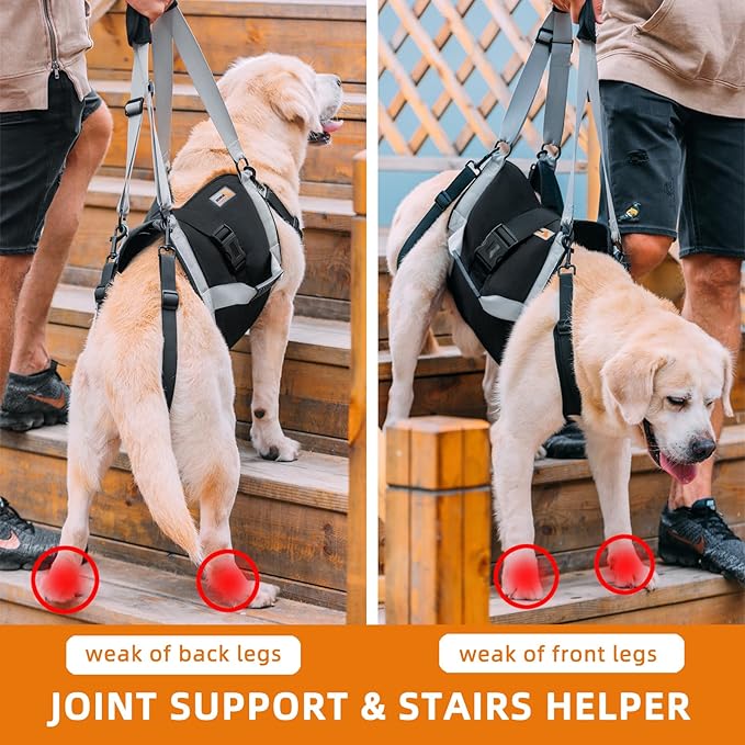Dog Lift Harness for Large Dogs,Full Body Dog Sling Carrier with Handle,for Up Stair/Back Legs Support/Dogs Joint Injuries/Arthritis