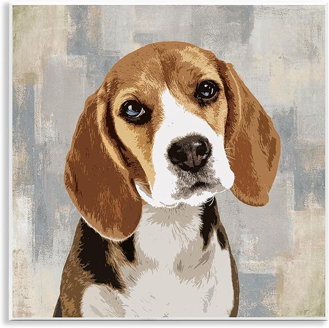 Stupell Industries Dog Beagle Patiently Waiting Abstract Backdrop Pet Collage, Design by Keri Rodgers