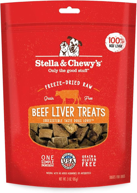 Stella & Chewy's Freeze-Dried Raw Single Ingredient Beef Liver Treats, 3 oz. Bag