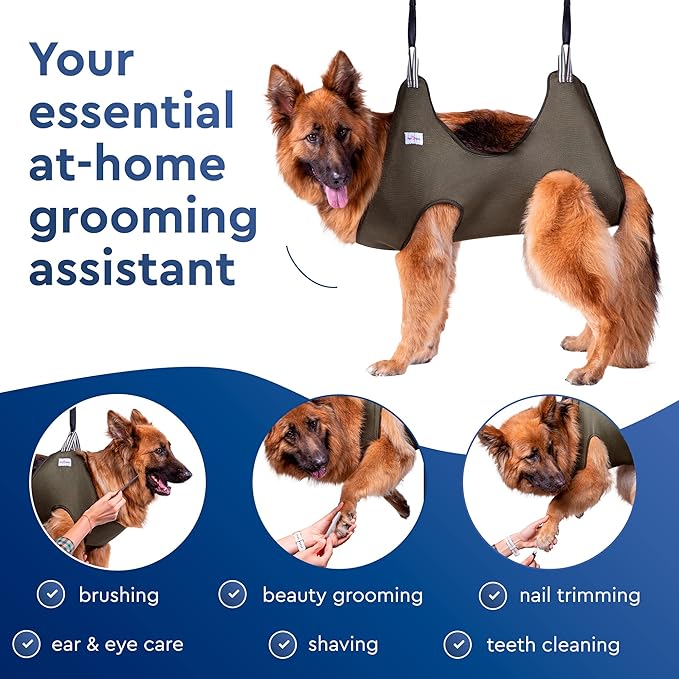 Dog Hammock for Grooming – Hanging Harness for Nail Trimming, Clipping, Pet Grooming Hammock Sling – Dog Holder, Hanger, Restraint Bag – Safe and Easy Pet Care at Home