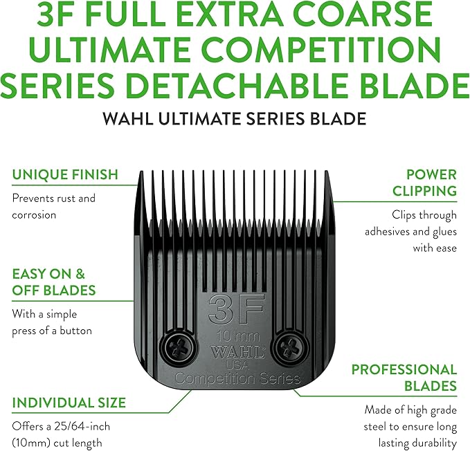 Wahl Professional Animal 3F Full Extra Coarse Ultimate Competition Series Detachable Blade with 25/64-Inch Cut Length (2376-500)