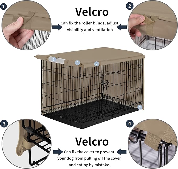 Easy-Going Dog Crate Cover 48 Inch Dog Kennel Cover for Dog, Cage Covers for Dog Crates Fit (48" Lx30 Wx33 H) Camel