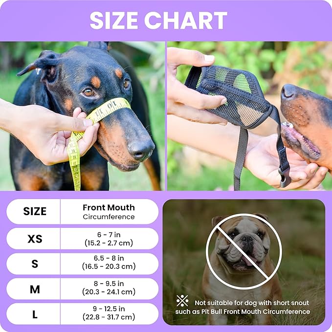 Flintstone Dog Muzzle for Small Dogs – Soft Mesh Muzzle for Small Dog Chihuahua Poodle Husky Labrador | Breathable Small Dog Muzzle Guard| Small Dog Muzzles to Prevent Biting Chewing Small, 6.5”-8”