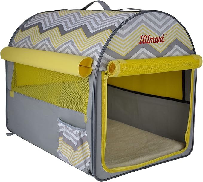Premium Soft-Sided Folding Pet Tent | Portable Pet Crate for Home and On The Go | Made from Heavy-Duty Water-Resistant Canvas Fabric | Perfect for Indoor and Outdoor Use