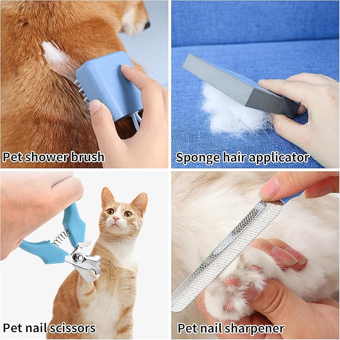 Dog Clippers Grooming Kit and Paw Trimmer,Low Noise, Electric Quiet,Rechargeable,Cordless, Pet Hair Clippers for Thick Coats,Dog Trimmer Grooming Tool,Shaver for Small and Large Dogs Cats,Red