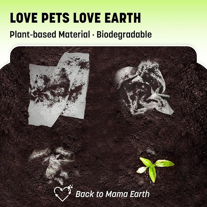 Dog Wipes for Paws and Butt, Plant-Based Large Pet Wipes, 8X9 Inch Easy to Use Dog Cat Puppy Cleaning Grooming Wipe Gentle Degradable (50 Count, Unscented)