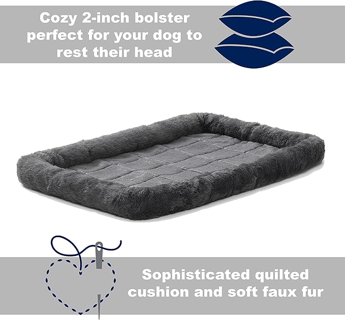 New World Dog Crate Comfort Kit by, Matching Dog Crate Cover & Dog Bed to Make Your Dogs Crate Their Home, Compatible with Midwest Homes for Pets & New World Dog Crates, Fits 30-Inch Dog Crate, Gray